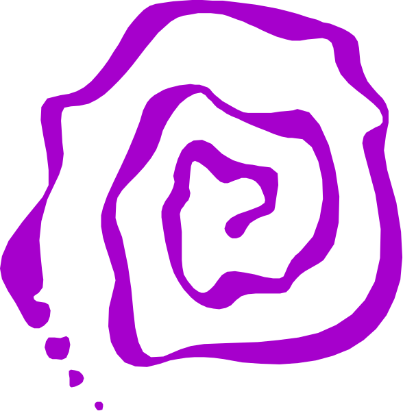 The image shows a purple spiral with an eye at its center on top of what appears to be black backgrounds that resemble eyes as well.