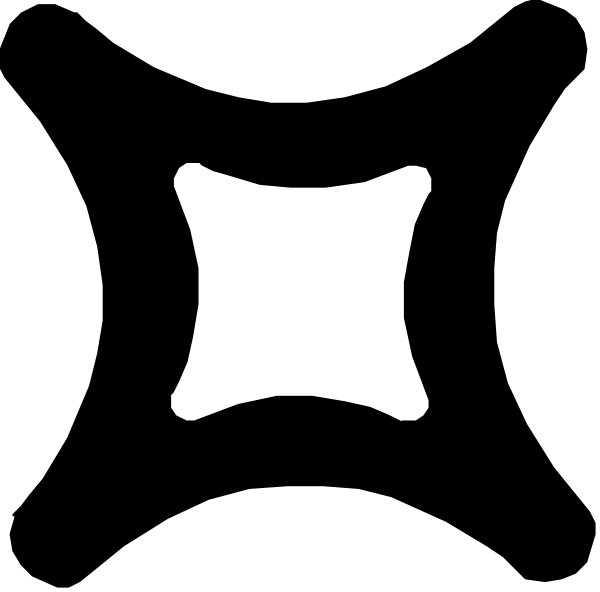 The image shows a simple black and white icon of an ice cream cone with three scoops on top against a dark background.