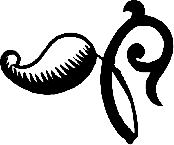The black and white silhouette of a whale's head with an open mouth is shown against a gray background in this clip-art image.