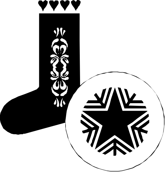 The image shows a black background with two distinct logos on it: at the top left is an intricate design resembling a crest featuring what appears to be stylized leaves; in contrast, below and centered towards the bottom right of this logo is another emblem that looks like a star within a circle.