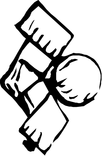The black and white logo of a chef's hat with an emblem on it is shown against different colored backgrounds in this image.