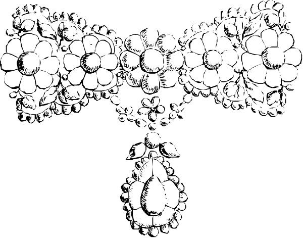 The black and white photo shows a close up of an object with intricate patterns that resemble flowers or snowflakes in various sizes scattered across it.