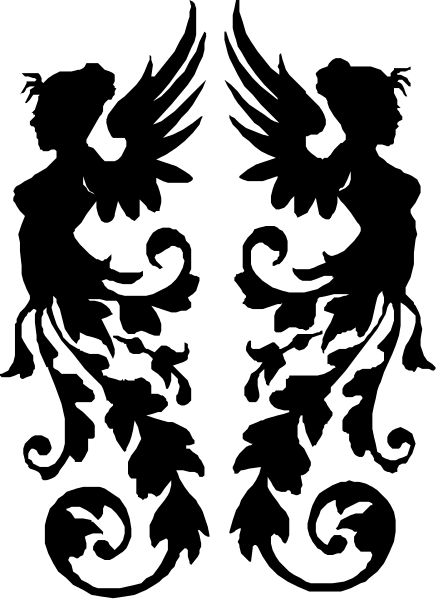 The image shows a black cat with two ears standing on its hind legs against a gray background that has horizontal stripes of lightness to darkness from left to right.