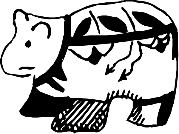 The black and white illustration shows a cartoon of an alien with large eyes looking upwards towards something unseen above it in its environment.