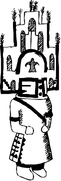 The black and white photo shows a rocket with its nose pointed upwards on top of what appears to be an astronaut's helmet in space-like attire.