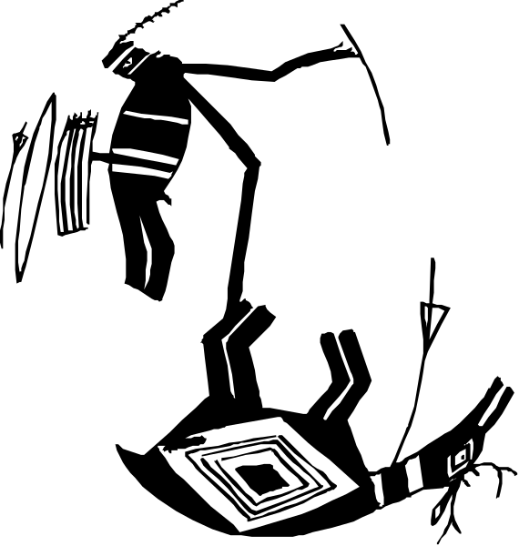 The black and white photo shows a person sitting at a table with their back to us; there is an object on top of it that appears to be folded paperwork.