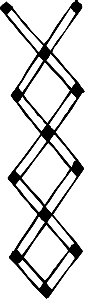 The image shows a black and white pattern with diamond shapes forming an abstract design on what appears to be fabric or paper material.