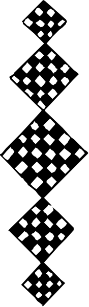 The image shows a pattern of black diamonds on a white background with no other discernible content visible due to its small size.