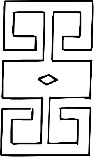 The image shows a black and white pixelated representation of an eye with eyelashes on it against a gray background.