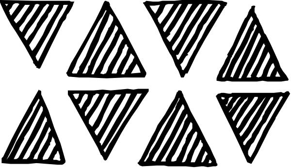 The image shows a black and white pattern with abstract shapes that resemble stylized waves or lines forming an intricate design on what appears to be fabric or paper material.