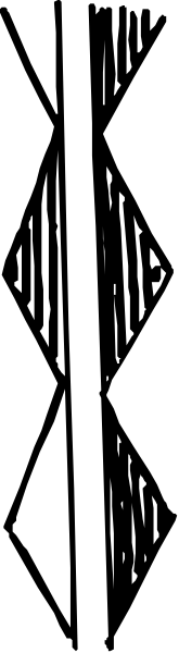 The image shows a black and white photo of an individual with their face obscured by what appears to be digital glitch effects that create distorted lines across it.