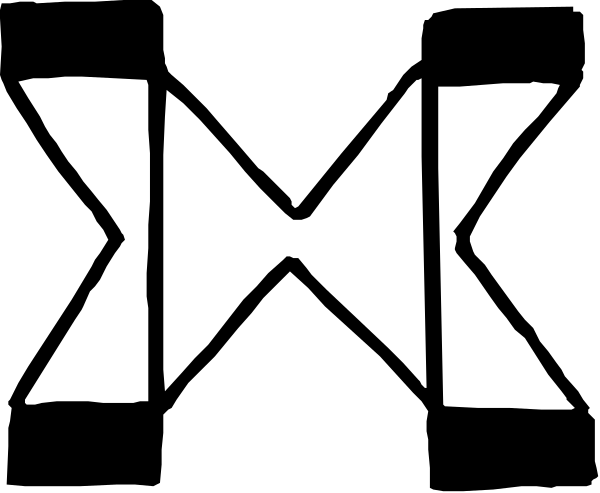 The image shows a black logo with white text that reads "XXX".