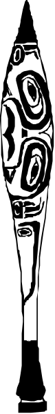 The image shows a black and white photo of an object with textured surfaces on its right side.