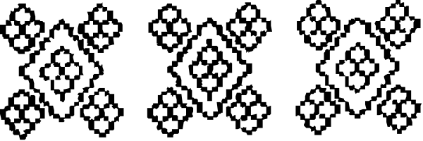 The image shows a pattern of white snowflakes on a dark background with no other discernible elements present.