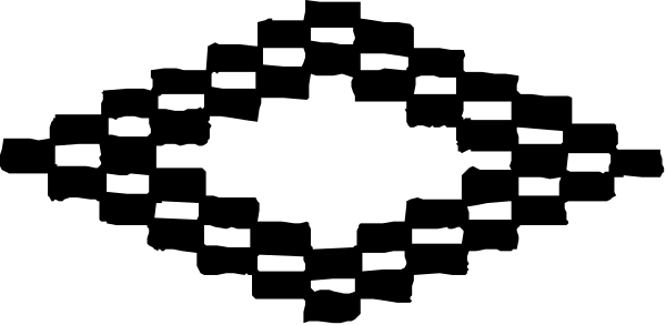 The image shows a black and white pixelated representation of an eye with rays emanating from it against a dark background.