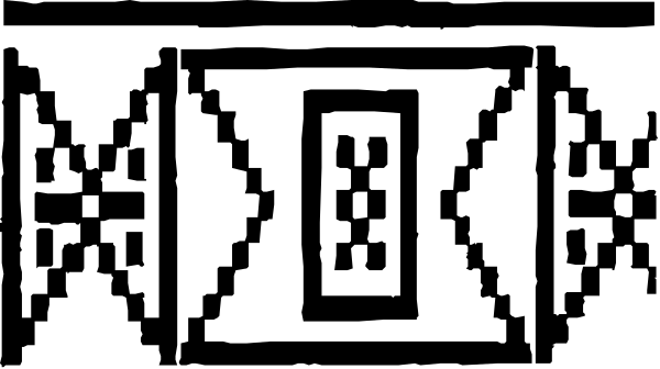 The image shows a pixelated representation of an electronic device with buttons on it against a gray background.