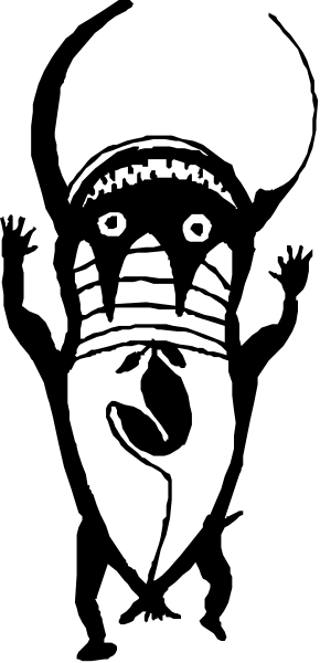 The image shows a black and white logo with an abstract design that includes what appears to be stylized text on top of two vertical bars; there is no clear depiction of objects, people, animals, actions, or setting in this clip-art style graphic.