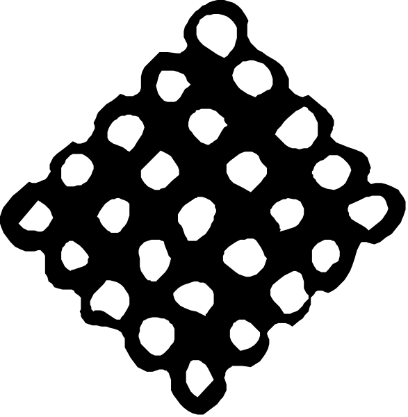 The black and white images show a cluster of dots on top left corner with no other discernible elements present within this image.