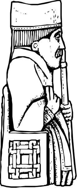 The black and white illustration shows a man with long hair holding an instrument that resembles a flute to his mouth; he is wearing traditional clothing including what appears to be a hat adorned with feathers, suggesting Native American attire.
