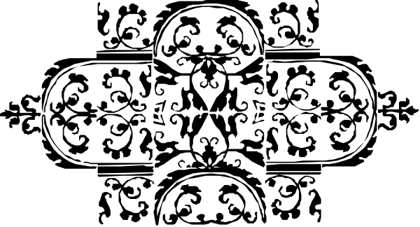 The image shows a black background with two white shapes that resemble eyes looking upwards towards each other on either side of what appears to be an abstract design in between them.