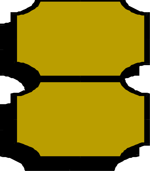The image shows a yellow rectangle with two black lines on it against a gray background.