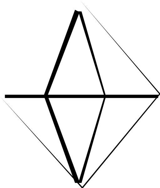 The image shows a logo with an abstract design resembling a hexagon inside another larger diamond shape against a white background.