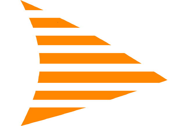 The image shows a black flag with an orange triangle on it against a white background.