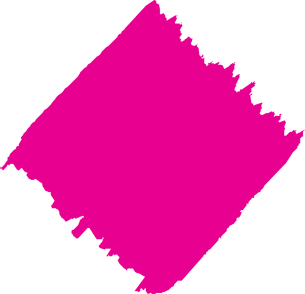 The image shows a pink abstract shape with jagged edges against a black background.