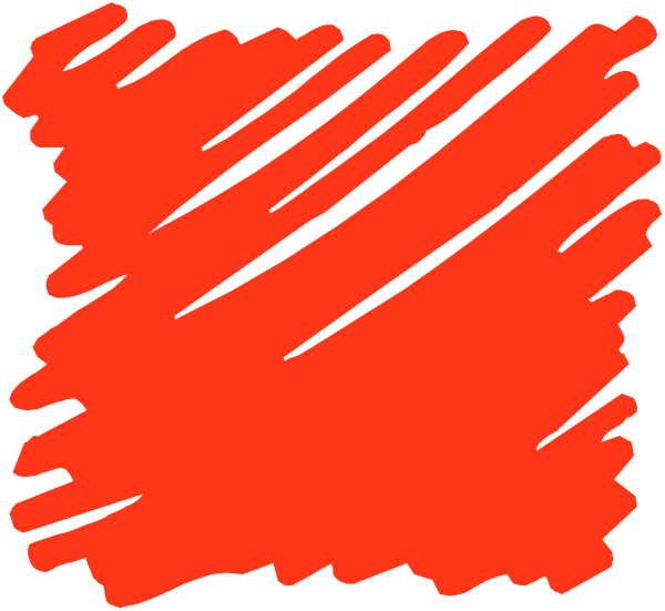 The image shows a red abstract shape with wavy lines on it against a white background.