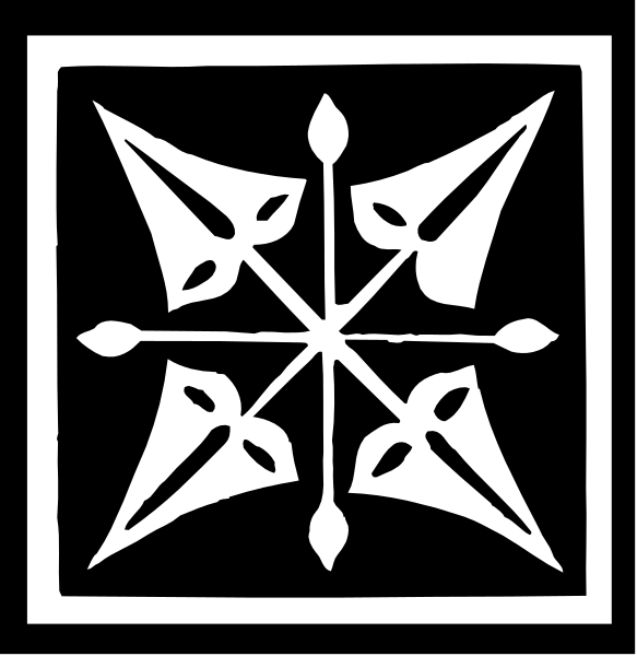 The black and white logo features a compass rose design with four cardinal directions marked by stars at each point of the circle: north (top), east (right side), south (bottom) and west (left).