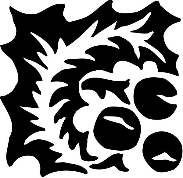 The black silhouette of a person standing on top of another figure that appears to be lying down with their legs bent at the knees in front of them.