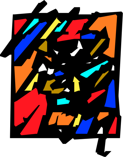 The image shows a stylized representation of an animal with colorful patterns around it against a dark background.