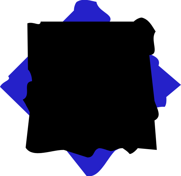 The image shows a blue abstract design with geometric shapes that resemble an octagon at its center surrounded by four smaller triangles forming what appears to be a star-like pattern around it.