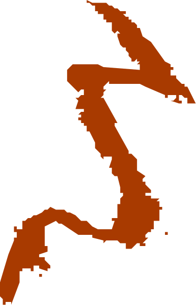 The image shows a red logo with white text on it that appears to be an abstract design resembling a letter 'S'.