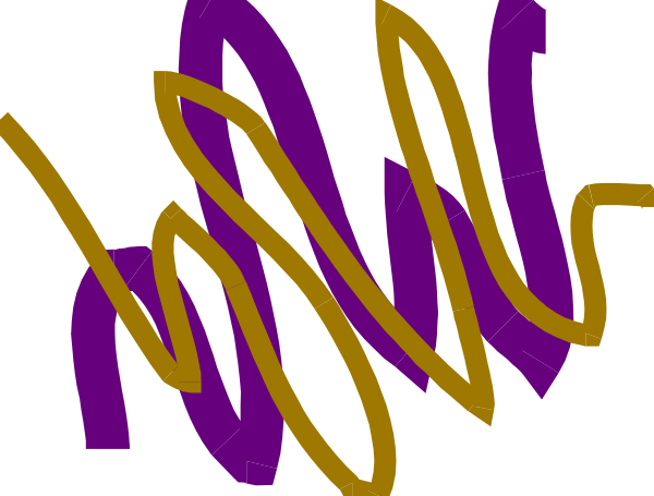 The image shows a purple signature with yellow swirls on it against a white background.