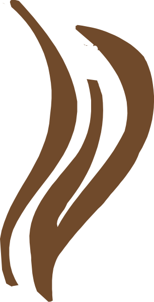 The image shows a stylized graphic of three curved lines resembling waves with brown coloring on them against a white background.