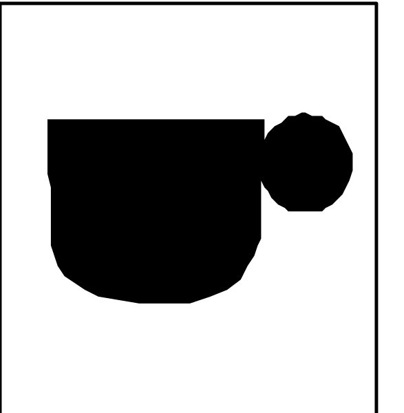 The image shows a black silhouette of an ice cream cone with two scoops on top against a white background.
