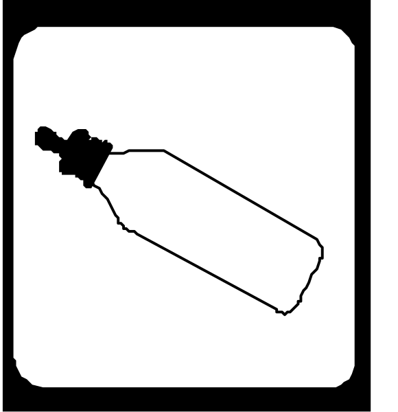 The images show a bottle icon with an accompanying text "no smoking" symbol above it on two separate occasions.