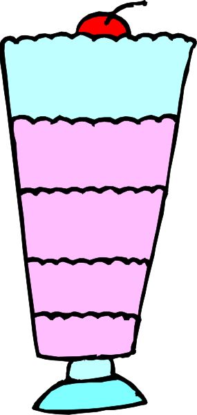 The image shows a colorful ice cream cone with three layers of different flavors on top of each other against an abstract background that resembles a wallpaper pattern in shades of pink, blue, green, and purple.