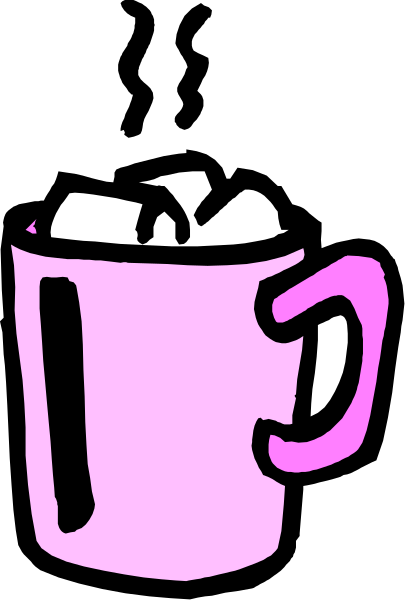 The image shows a pink coffee mug with two handles on it against a black background.