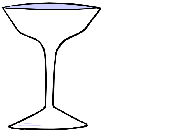 The image shows a simple black and white illustration of two wine glasses with water inside them placed on either side of an invisible line that divides it into halves.