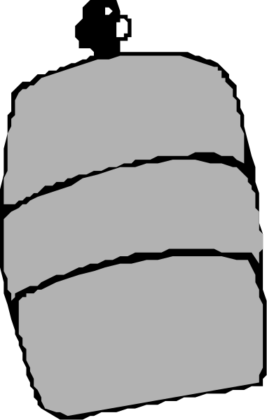 The image shows a black and white illustration of two rolls of toilet paper on top of each other with their ends facing upwards against an indistinct background that appears to be grayish in color.