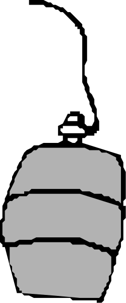 The image shows a black and white photo of an object that resembles a bottle with its neck facing upwards on top of another similar-looking but inverted position bottle lying horizontally below it against a gray background, creating a visual illusion as if one is inside or behind the other due to perspective.