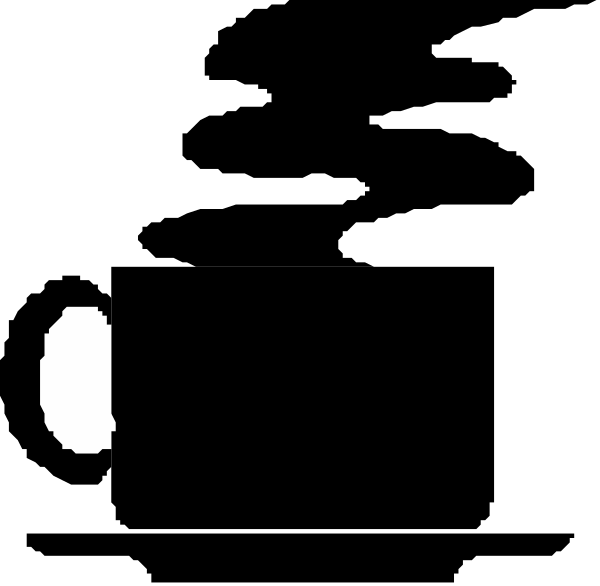 The image shows a black background with two white shapes that resemble eyes on either side of what appears to be an upside-down letter 'm' in between them at the bottom center.