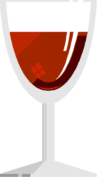 The image shows a glass of red wine with bubbles on top placed inside an empty champagne flute against a dark background.