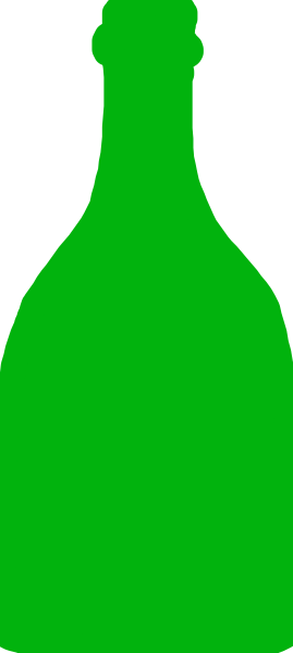The image shows a green bottle with an abstract background that includes black stripes creating diagonal lines across it.