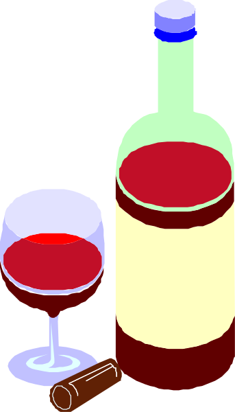 The image shows a bottle of wine with two glasses on top next to an open book that appears to be about wines; there is also another closed bottle in front of them along with some corks scattered around, and it's all set against a dark background.