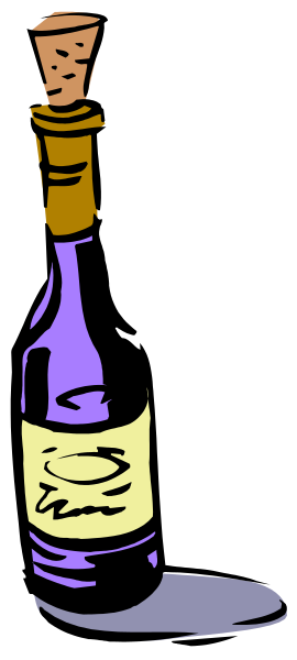 The image shows a bottle of wine with an open cork on top against a dark background.