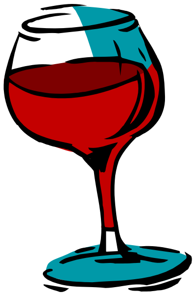 The image shows a wine glass with red liquid inside it placed on top of what appears to be an ice bucket filled with water, set against a black background.