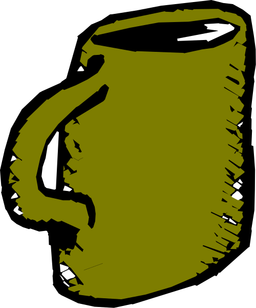 The image shows a cartoon of an elephant's trunk with two tusks on either side, set against a black background.